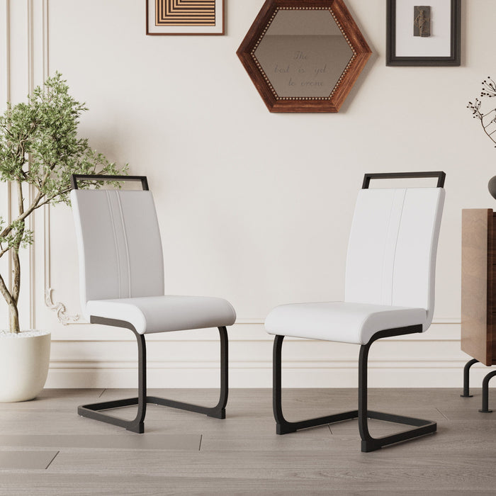 Modern Dining Chairs With High Back Upholstered Design Metal Legs