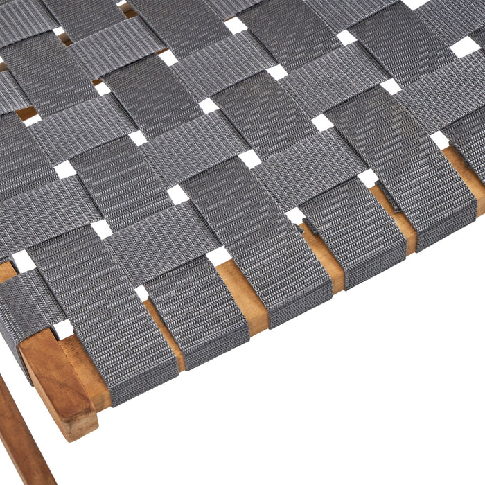 Solidago - Outdoor And Strapping Belt Folding Chairs, (Set of 2) - Black / Brown