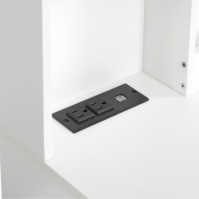 Modern 8 Drawer Dresser For Bedroom Ample Storage Wide Chest Of Drawers, Sturdy & Safe - White