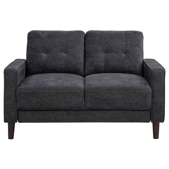 Bowen II Fabric Upholstered Track Arm Loveseat Steel Grey