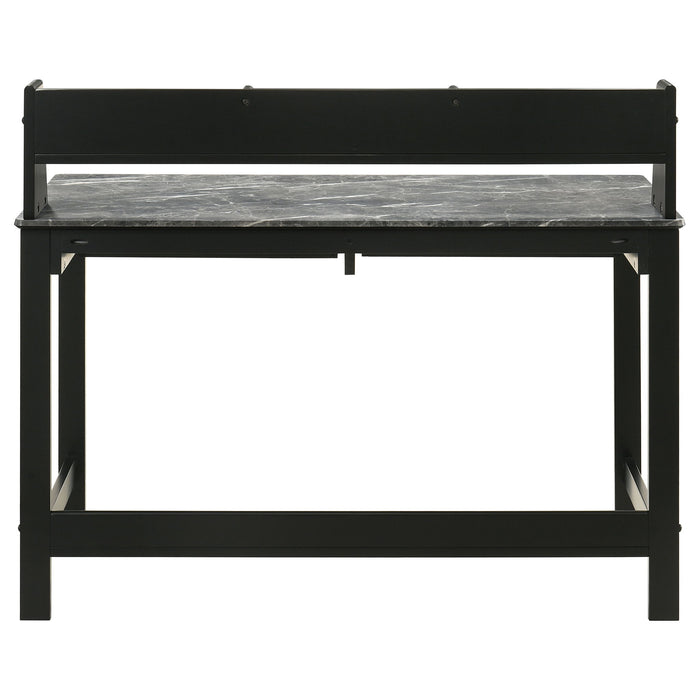 Besler 47-inch SmartTop Writing Desk with Shelf Grey Stone and Black