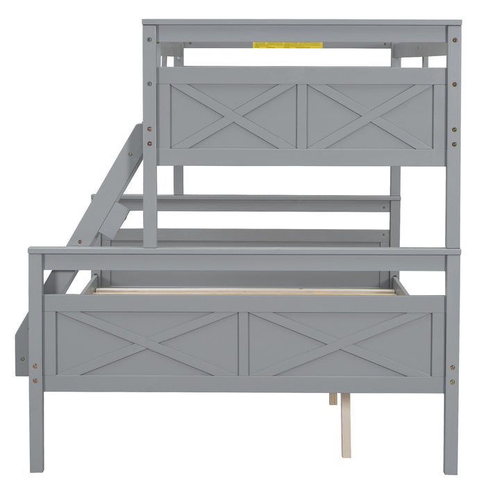 Bunk Bed With Ladder And Safety Guardrail
