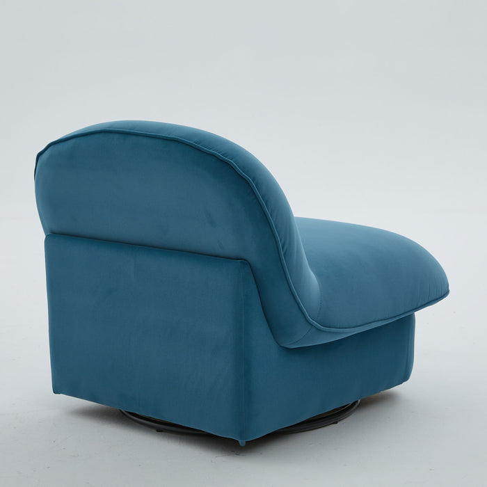 Pumpkin Shaped Swivel Accent Chair, 360 Degree Rotation For Living Room