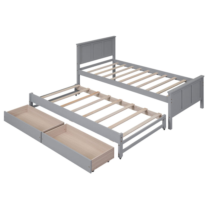 Platform Bed With Trundle And Drawers