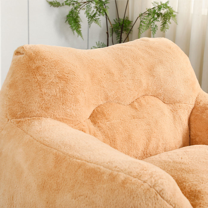 Beanbag Sofa Chair With Armrests Stuffed High Density Foam