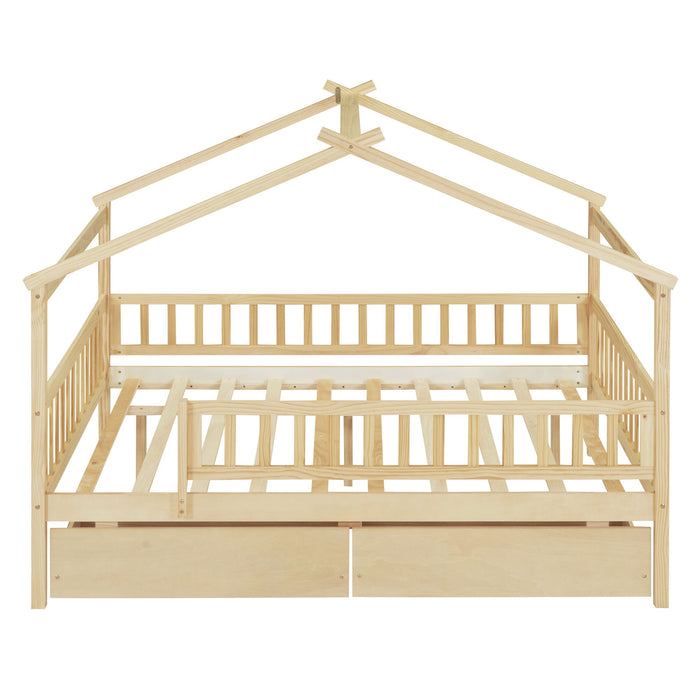 House Bed With 2 Drawers