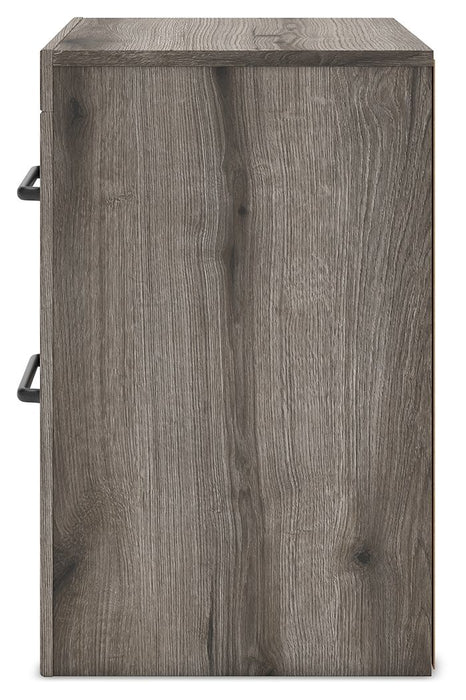 Graystorm - Two Drawer Night Stand - Brown Gray