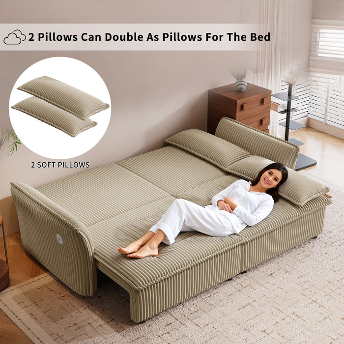 2 In 1 Convertible Sofa Bed, Multi Functional Living Room Furniture