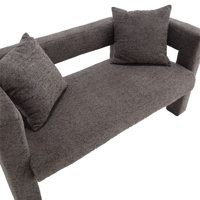 Modern Chenille Loveseat Sofa, Comfy Upholstered 2 Seater
