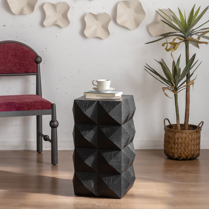 Side Table With 3D Embossed Pattern Design