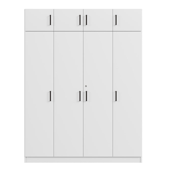Contemporary 4 Door Wardrobe With 1 Drawer And Top Cabinet