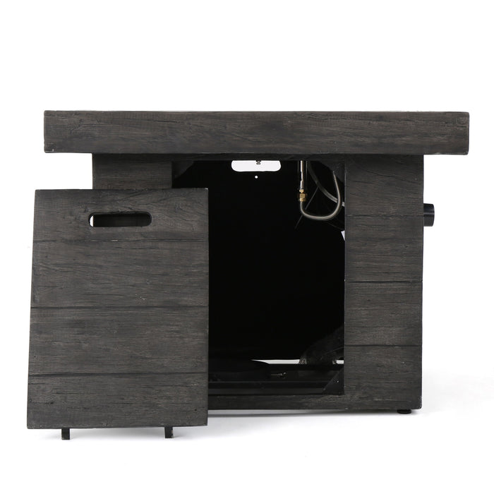 Anchorage - Wood Square Fire Pit 40, 000 Btu - Gray