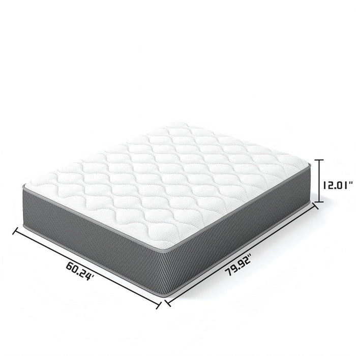 12" Hybrid Mattress With Individual Pocket Coils, Memory Foam