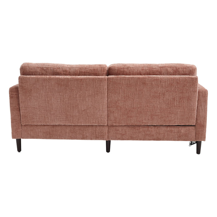 Chenille 2 Seater Sofa With LED Light, USB Charging Port, And Storage Bag