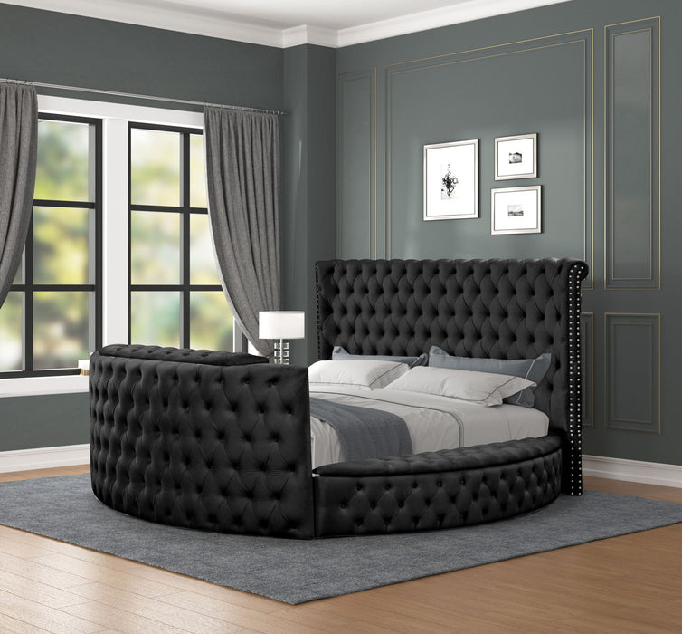 Maya Crystal Tufted Queen 4 Pieces Vanity Bedroom Set Made With Wood In Black