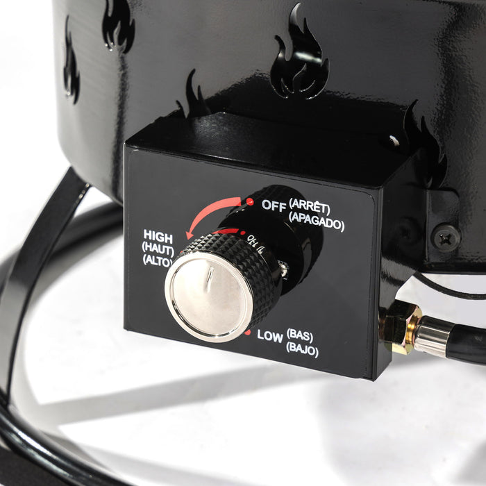 19" Propane Gas Fire Pit Table, 50000 Btu Round Steel Fire Pit For Outside Patio Deck Garden Backyard - Black