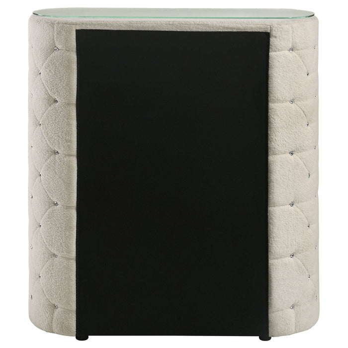 Sonya 5-drawer Upholstered Bedroom Chest of Drawers Ivory