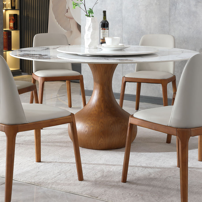 Round Modern Marble Dining Table With Chairs
