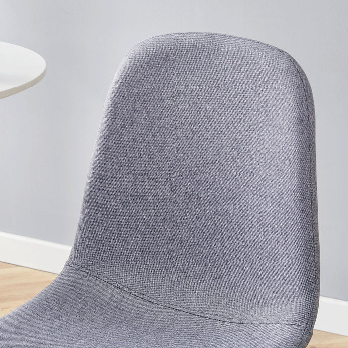 Luxury Simple Chair Linen Cotton High Resilience Dining Chair With Black Metal Legs (Set of 4) - Light Gray