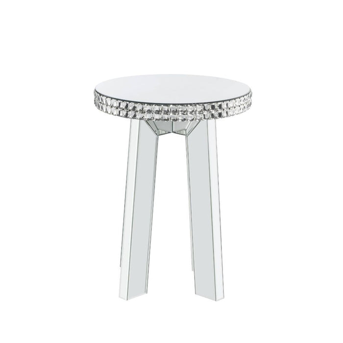 Lotus - End Table - Mirrored & Faux Ice Cube Crystals