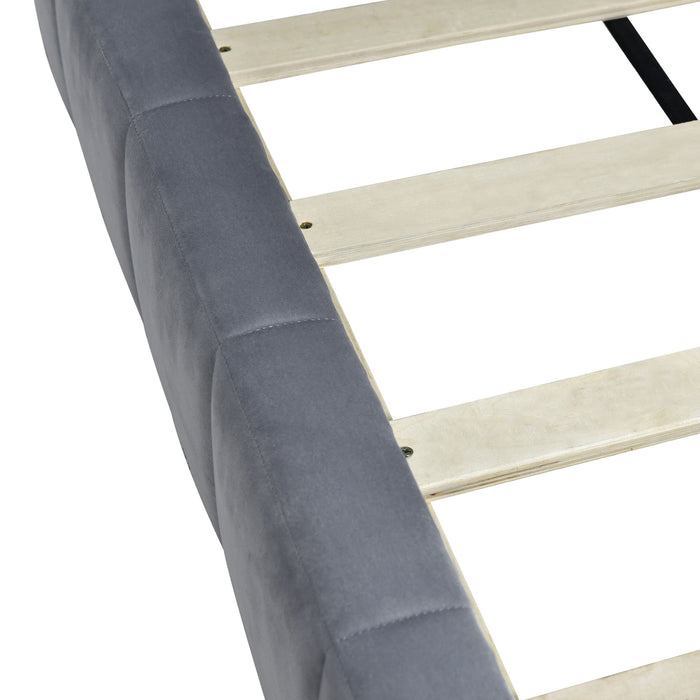 Full Size Upholstered Classic Mid Century Modern Daybed / Sofa Bed Frame, Elegant Design - Gray