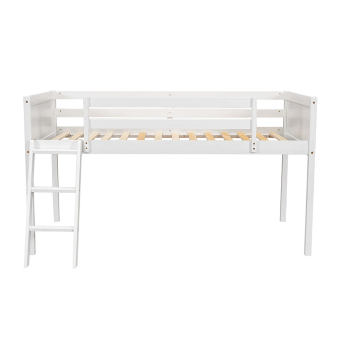 Low Loft Bed With Adjustable Ladder