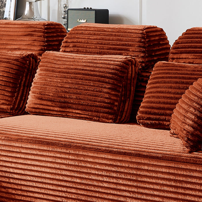 Sectional Sleeper Sofa & Storage Pockets, Modular Couch With Throw Pillows For Living Room