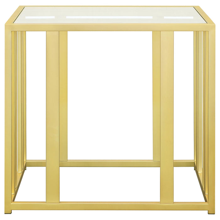 Adri 2-piece Coffee and End Table Set Matte Brass