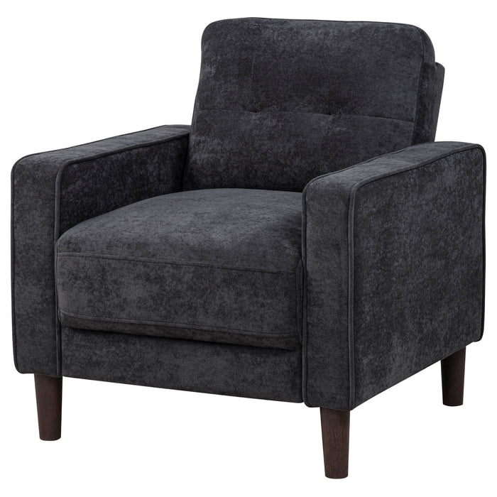 Bowen II Fabric Upholstered Track Arm Chair Steel Grey