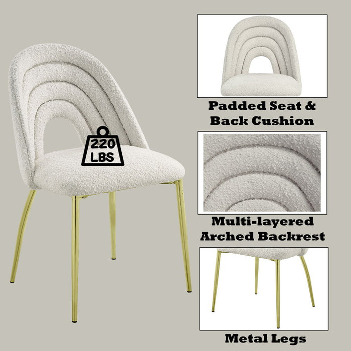 Fadri - Side Chair Set of 2) - Teddy Sherpa & Mirrored Gold