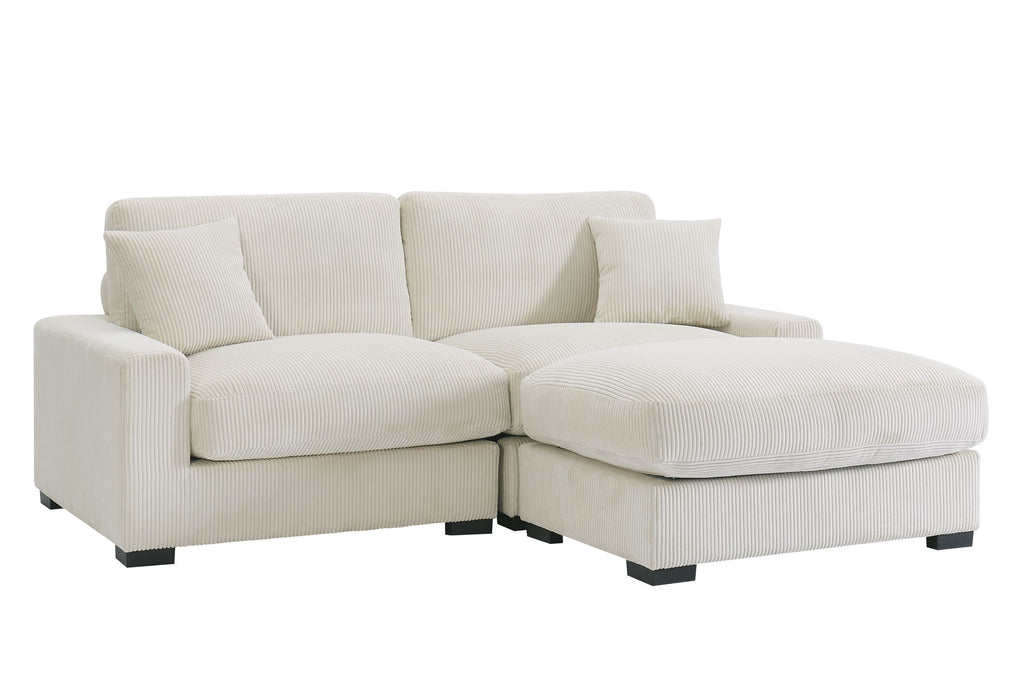 4 Seater Oversized Sectional Sofa With 2 Ottoman And 2 Pillows