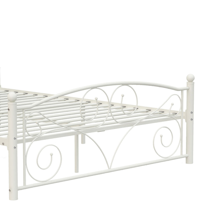 Unique Flower Sturdy System Metal Bed Frame With Headboard And Footboard