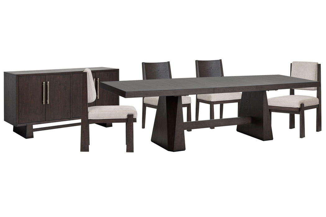 Tauren - 6 Piece Extendable Double Pedestal Dining Table Set
