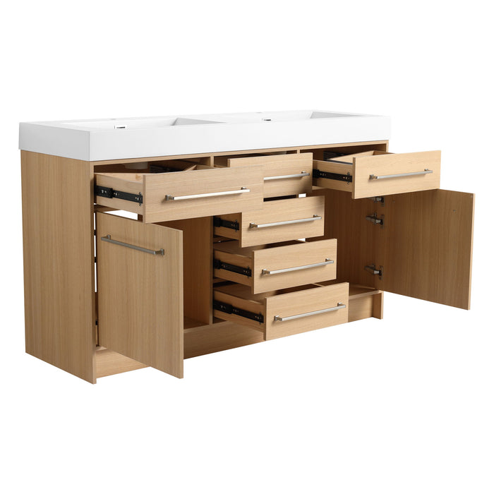 Freestanding Bathroom Vanity With Resin Sink, Soft-Closing Doors And Drawers