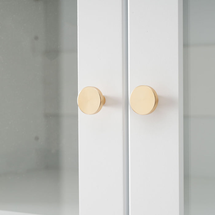 Freestanding Tall Bathroom Cabinet With Adjustable Shelves, Drawers, Soft Close Glass Doors