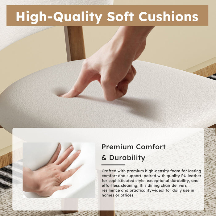 Dining Chair (Set of 2) - White / Deep Walnut