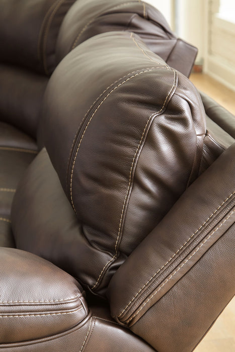 Dunleith - 2-Piece Power Reclining Loveseat - Chocolate