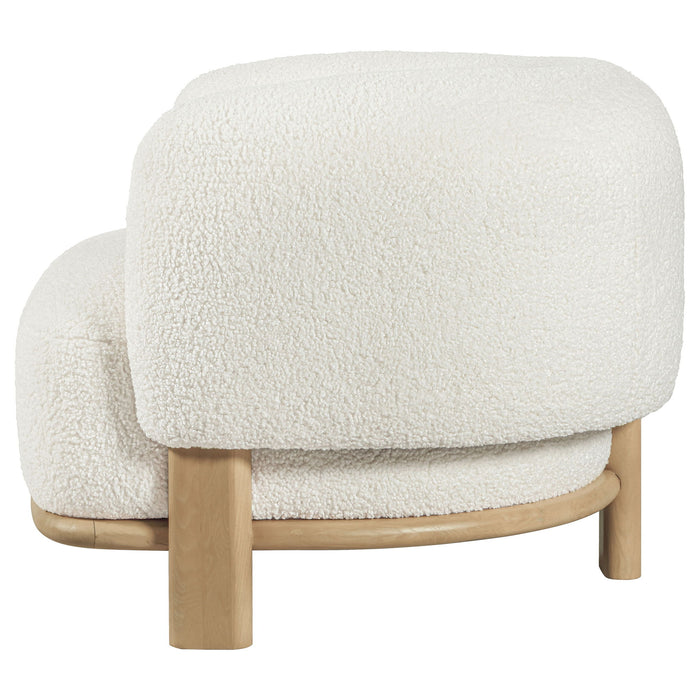 Lawler Upholstered Barrel Back Accent Chair Ivory and Natural