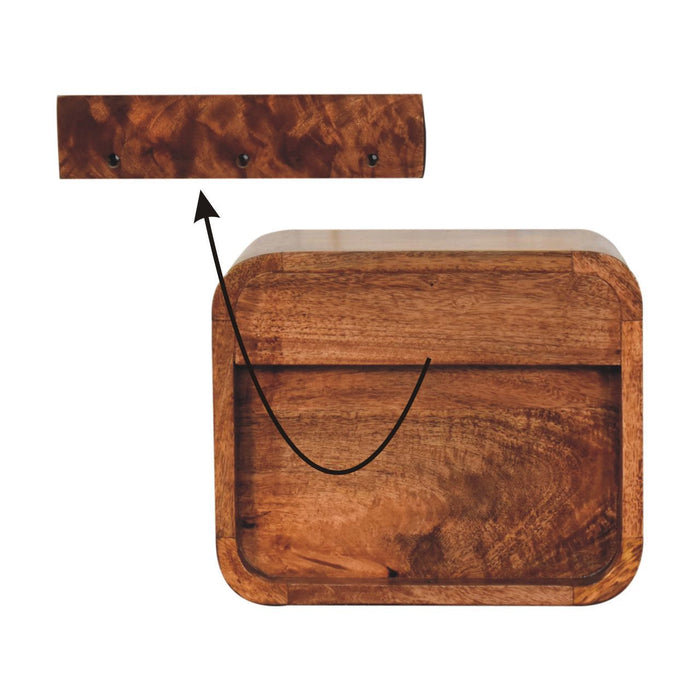 Curved Wall Mounted Bedside Nightstand