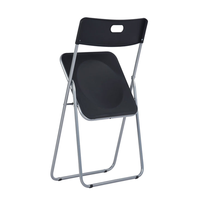 6 Pieces Plastic Folding Chairs Comfortable Event Chairs Modern Party Chairs Lightweight Durable Foldable Chair For Home Office Outdoor Indoor - Black