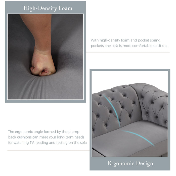 Upholstered Loveseat Sofa With Thick Removable Seat Cushion