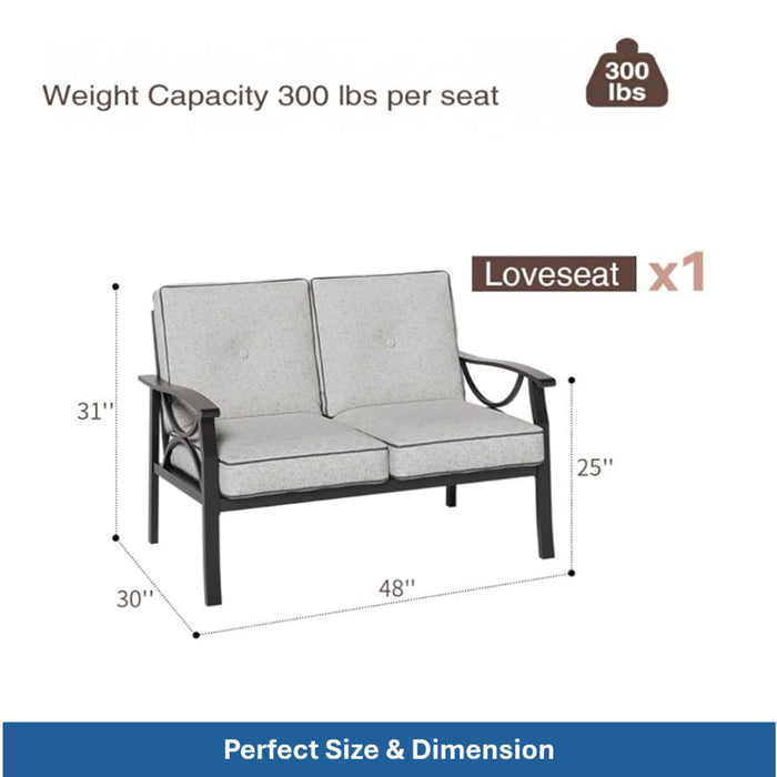 Patio Furniture Set With Coffee Table And Cushions For Backyard