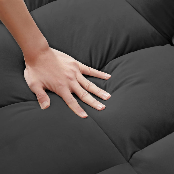 Modern Convertible Velvet Futon Loveseat With Sleeper Bed Function