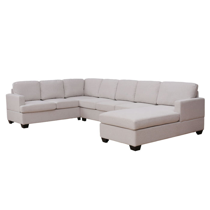 Ustyle Modern Large Upholstered U-Shape Sectional Sofa, Extra Wide Chaise Lounge Couch - Beige