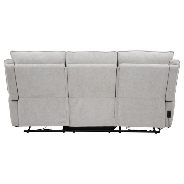 Sylmar - Chenille Upholstered Power Reclining Sofa - Dove Gray