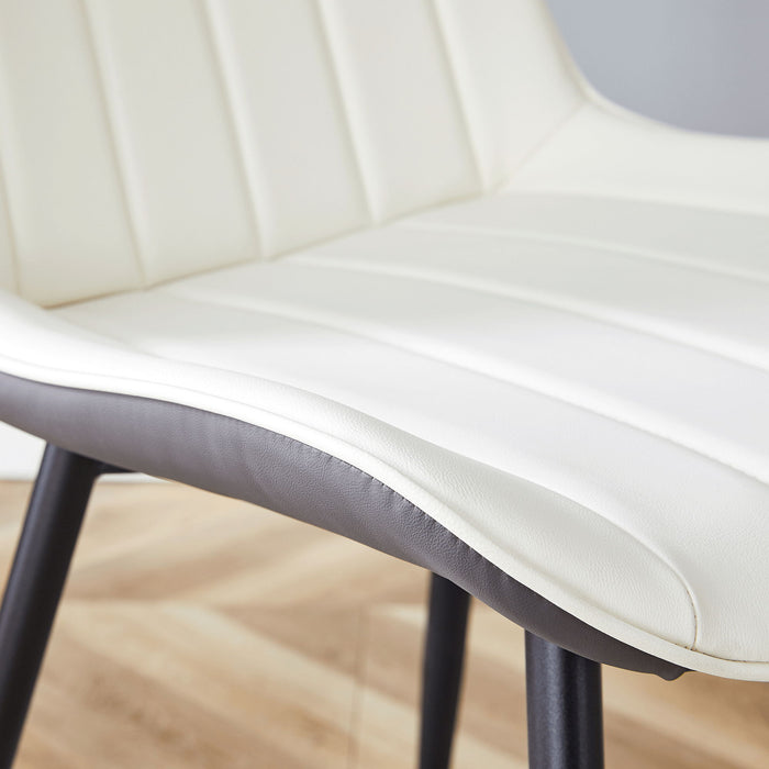 Modern Minimalist Dining Chair Set, Extended Seat Cushion