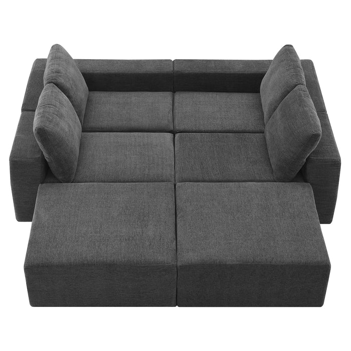 Modular U Shaped Sectional With Ottomans, Luxury Cloud Floor Couch With Deep Seat Fully Compressed Upholstered Sofa