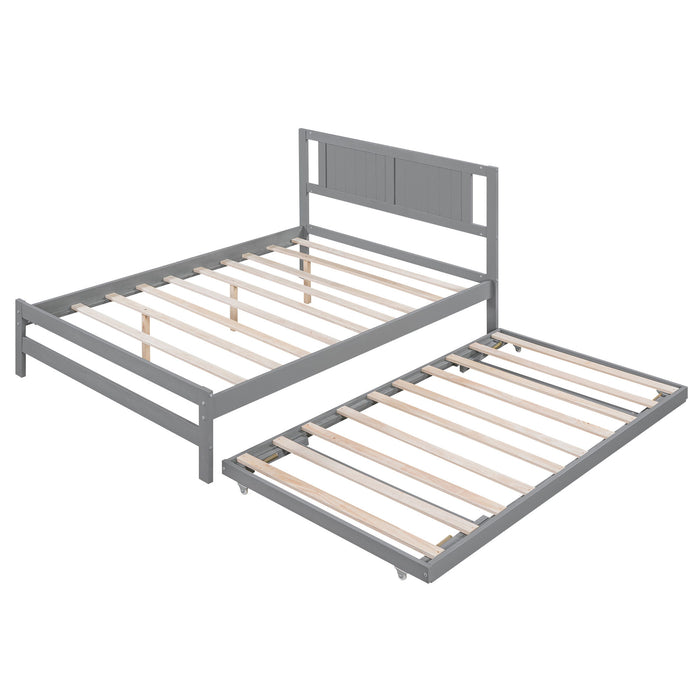 Platform Bed With Adjustable Trundle