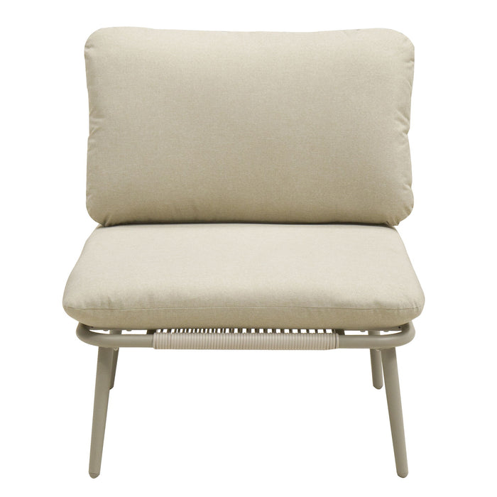 Modular Patio Armless Sofa Chair With Thick Cushion - Off White