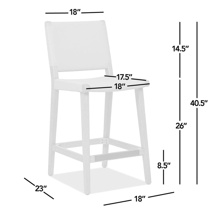 Pierre - Farmhouse Saddle Kitchen Island Counter Stool With Back - Sunkissed Beige Leather / Natural